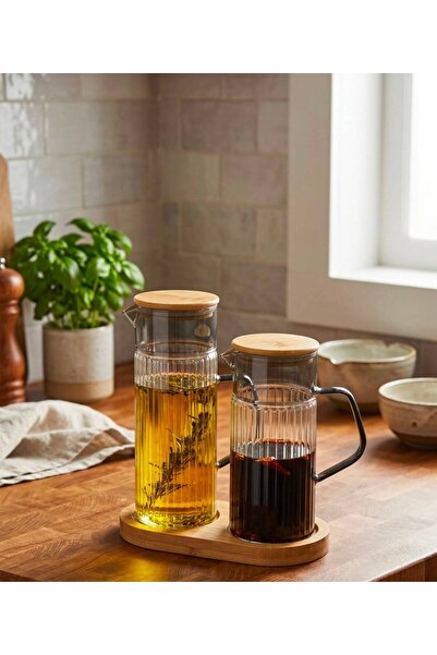 Ars Buğra Home 2'Lİ STANDLI BOROSİLİKAT CAM SÜRAHİ-1500ML-1000ML-