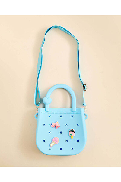 REDTAG Blue Silicone Tote Bag with PVC Charms