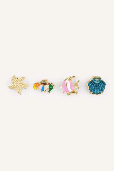 DeFacto Women's 4-Piece Sea-Themed Hair Clips I0015Axns