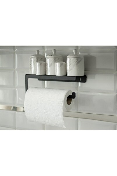 Empressco Decorative Matte Black Metal Spice Rack with Shelf, Towel Holder & ...
