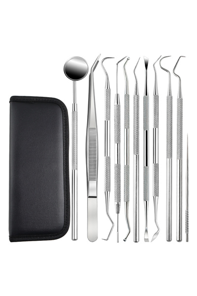 Choice4 11PCS Stainless steel dental tool cleaning set, dental cleaning and o...