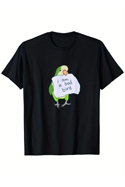 LİNA06 تي شيرت I Am a Bad Bird Funny Quaker Parrot Green Monk Parakeet مناسب ...