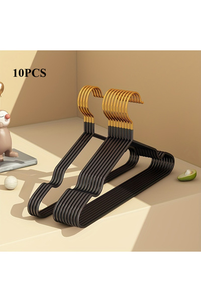 Choice 10Pcs Black 10Pcs Home Heavy Duty Metal Shirt Coat Hangers Stainless S...