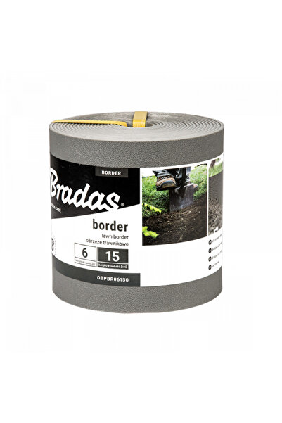 Bradas Bandă separatoare de gazon 6m x 15cm, gri