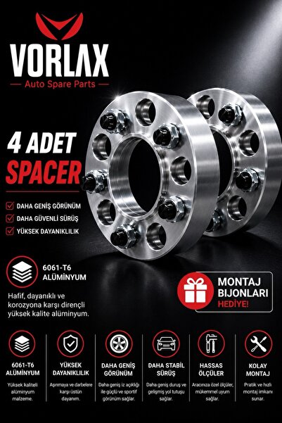 VORLAX MITSUBISHI L200-PAJERO UYUMLU 4CM GENİŞLİKTE 6x139.7 GÖBEK 67.1 ALÜMİN...
