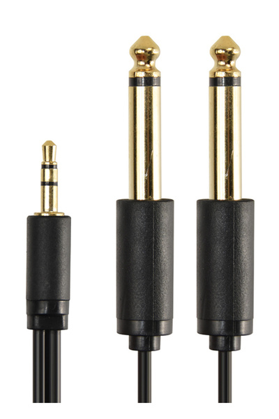 Cabletime καλώδιο ήχου 3.5mm σε 2x 6.35mm AV310-17G, 1.8m, μαύρο