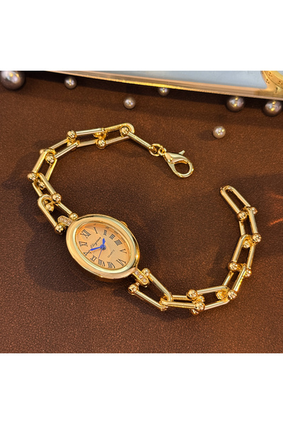 Choice4 Gold Ladies Fashion Quartz Watch Bracelet with Unique Hollow U-Shaped...