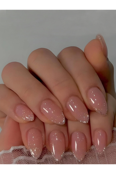 Choice12 Red 24pcs Short French Gradient Pink & White False Nails For Party, ...