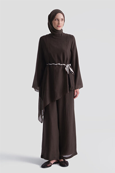 Armine Belt Detailed Suit Brown