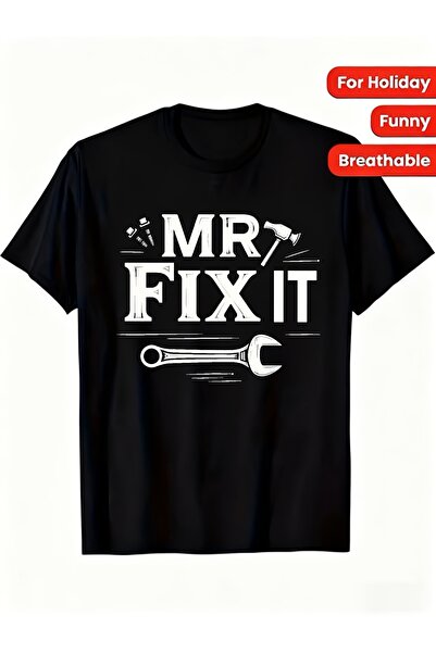 NOURAM تي شيرت برسومات Mr Fix It مع مفتاح ربط وأدوات، قميص كاجوال بأكمام قصير...