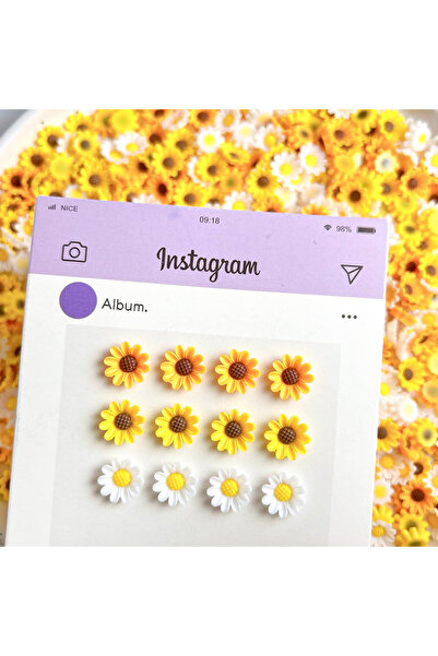 choice2 Mixed 50PCS 50PCS Realistic Creative Sunflower Resin Nail Art Charms ...