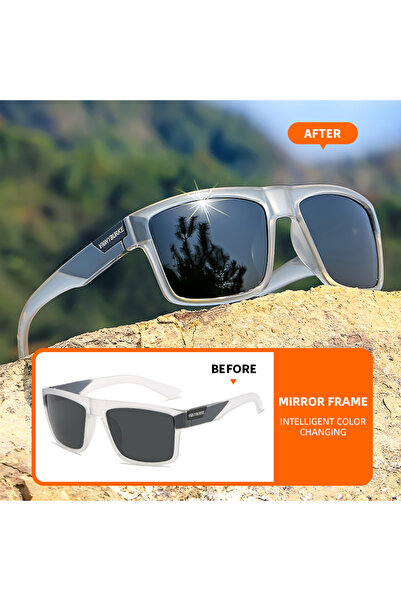 Choice Gray Photochromic Frame Sports Sunglasses UV Protection Light Intellig...