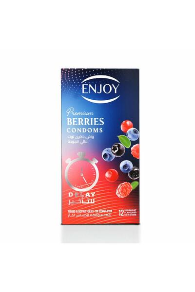 Enjoy Ainjoy 12Pcs Premium Delay Condoms Blueberry