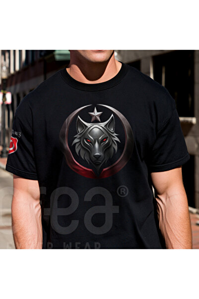 Crea Eymer Wear Vukovi polumesec turski print - T-shirt od pamuka sa okruglim...