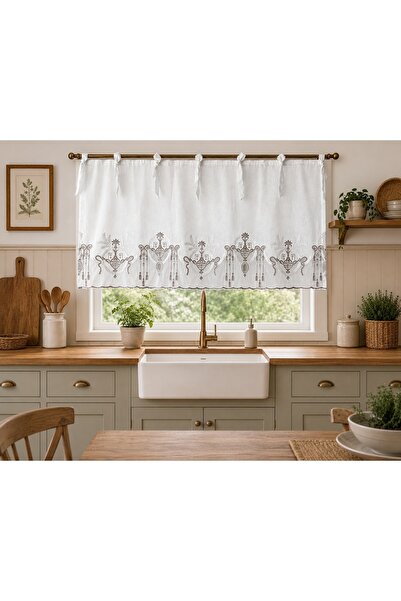 CASA NATURALE Lavande Embroidered Fabric on Linen