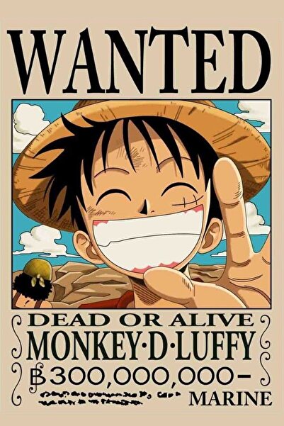 ESLEM One Piece Monkey D. Luffy Wanted Ödül Afişi Dijital Baskı Kağıt Poster