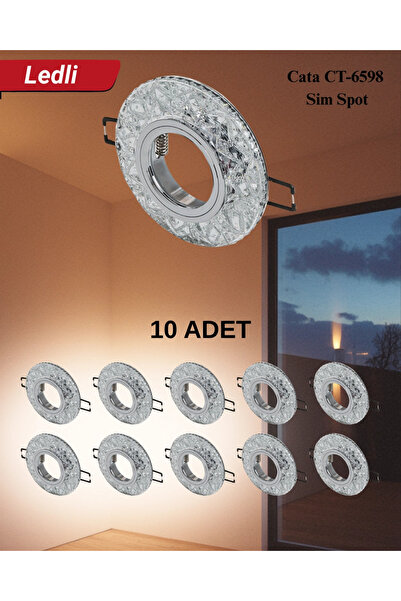 Cata CT-6598 Sim Dekoratif Cam Spot Kasası - 10’lu Paket
