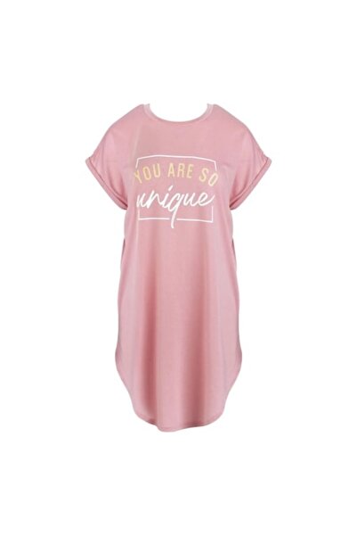OEM Rochie de plajă roz nude cu mesaj, mărime unică