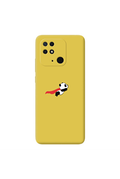 Other Xiaomi Redmi 10C kite flying panda Yellow Colored Silicone TPU Θήκη