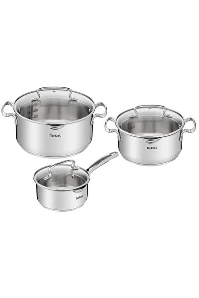 TEFAL Duetto Plus G719S674 6-Piece Pot Set, 16-24 cm, Stainless Steel, Silver