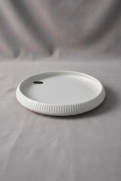 Bereketli Store Acar Line Detailed Porcelain Round Plate 18X3 cm |   Cake, De...