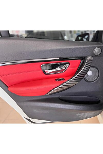 ŞENYILDIZ AKSESUAR Bmw F30 F32 F34 F36 Uyumlu İç Kapı Kolu Tutamaç + Kapı Açma + Cam Açma Karbon İç Trim Kaplama Seti