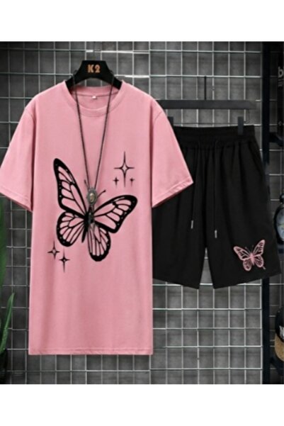 ZEMLİYA Sara Unisex Oversize Shorts Set Short Sleeve T-Shirt Comfortable Fit ...