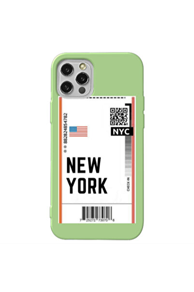 Other Apple iPhone 12 Pro Max New York NYC Light Green Colored Silicone TPU Θήκη