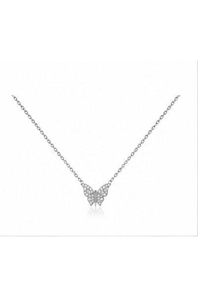 Delagos Colier din argint 925 cu piatră de zirconiu, placat cu rodiu