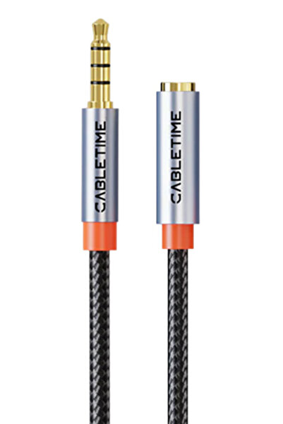 Cabletime καλώδιο προέκτασης ήχου 3.5mm CT-AE35M, gold plated, 2m, μαύρο