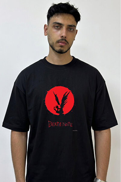 Anetos Death Note_18 Design Printed Oversize Black T-Shirt
