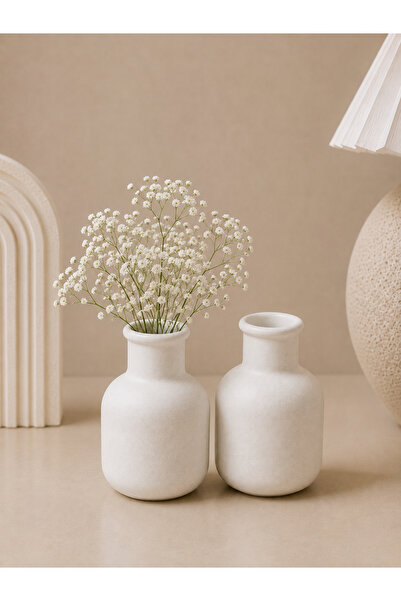 AlohamoraShop 2'li Modern Dekorasyon İçin Şık Beton Çiçek Vazo - Minimal ve Z...
