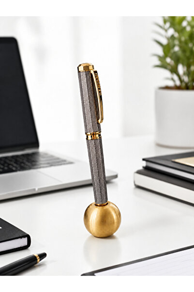 Steelpen 922 Giza Ballpoint Pen + Brass Pen Holder