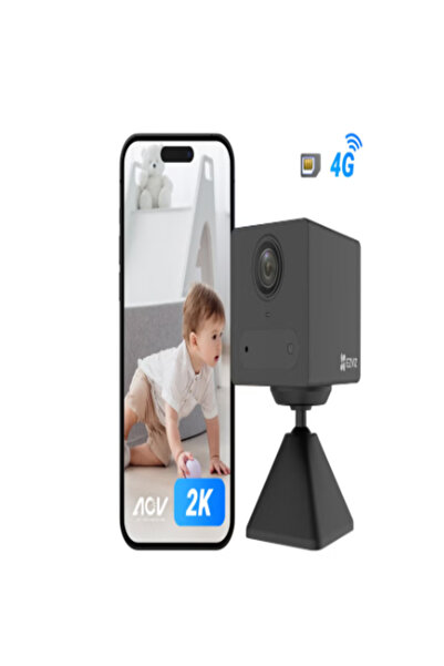EZVIZ كاميرا أمان CB2 4G، كاميرا بطارية 2K/3MP مع اتصال 4G