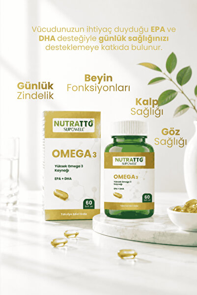 nutratto Omega 3 Balık Yağı Takviyesi Softjel Form 60 Kapsül Supowell