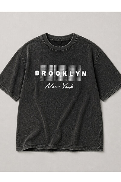 ELAN WEAR Acid Washed Oversize Unisex T-Shirt Washed Vintage Street Style Str...