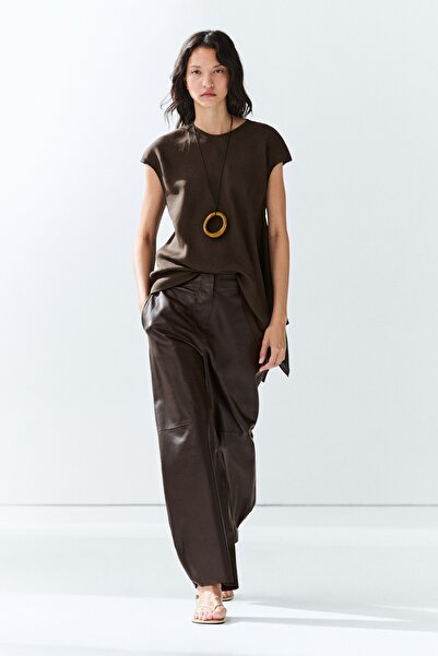 Massimo Dutti Deri barrel fit pantolon
