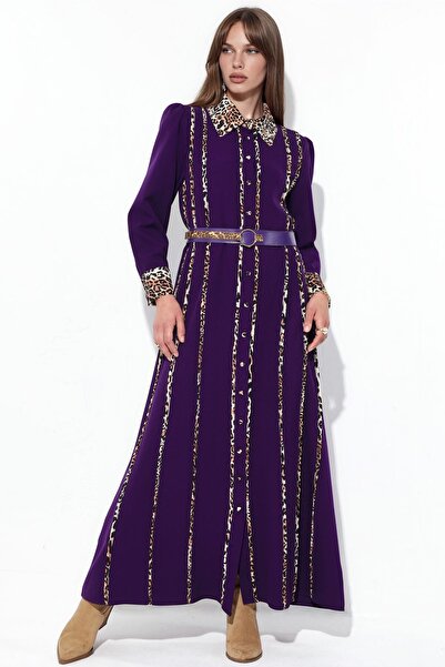 Hiccup Msn Leopard Patterned Long Shirt Dress