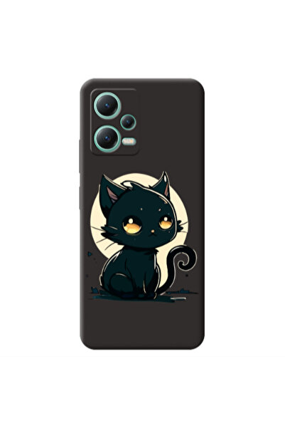 Other Xiaomi Redmi Note 12 Pro 5G Black Cat Black Colored Silicone TPU Θήκη