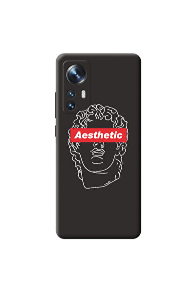 Other Xiaomi Mi 12 Aesthetic Black Colored Silicone TPU Θήκη