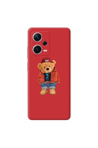 Other Xiaomi Poco X5 Bear in a hat Red Colored Silicone TPU Θήκη