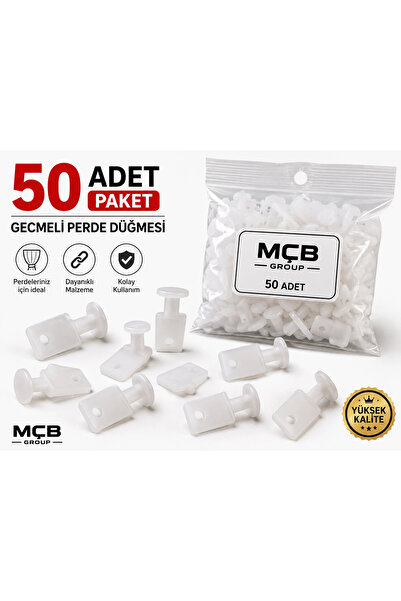 Mçb Group Buton pentru perdele cu șnur, 50 de bucăți, din plastic alb, dispoz...