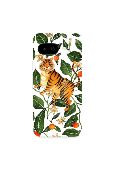 Other Google PIXEL 9A Flower Leopard and Laves Transparent Silicone TPU Θήκη