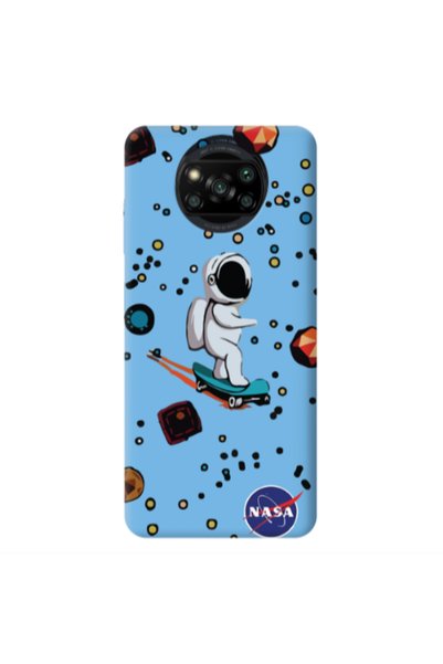 Other Xiaomi Poco X3 /X3 Pro Astronaut with skateboard Blue Colored Silicone ...