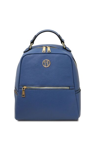 tuscany Leather Rucsac din piele Prisma Soft- TL142483 - Denim