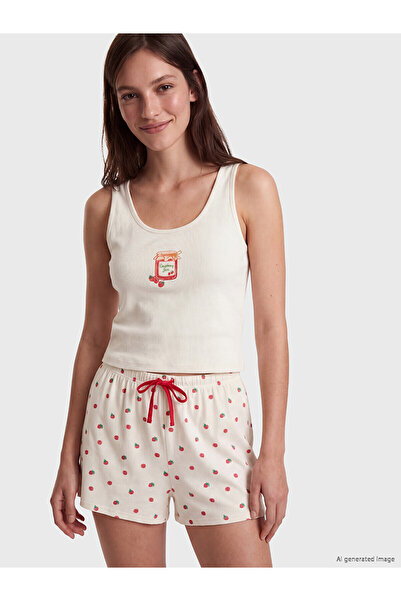 LC Waikiki Vizyon New Season Strawberry Patterned Women's Shorts Pajama Bottoms