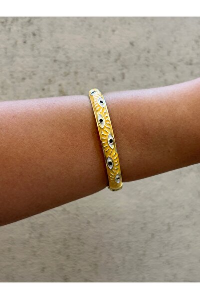 lavanderopa Colorful Steel Bracelet with Evil Eye Detail