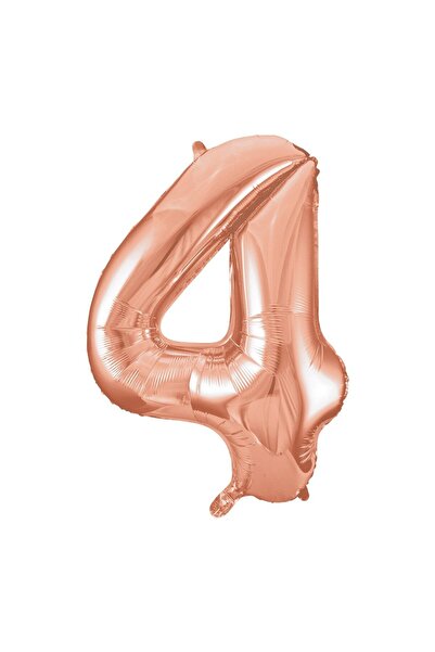 OEM Μπαλόνι Foil Αριθμός '4' Ροζ Χρυσό 34εκ. (U55874)