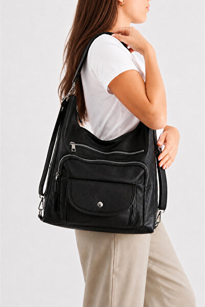 MILANOFOX 6-Compartment Backpack and Shoulder Bag with Flap and Pocket – Line...