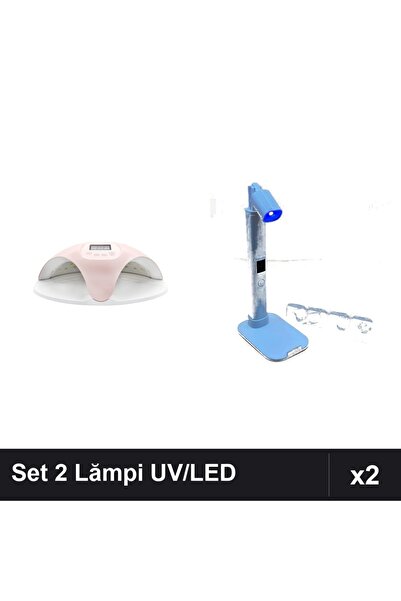 NAİLS Set 2 Lămpi UV/LED Profesionale 48W + Lanternă Unghii cu Ventilator și ...
